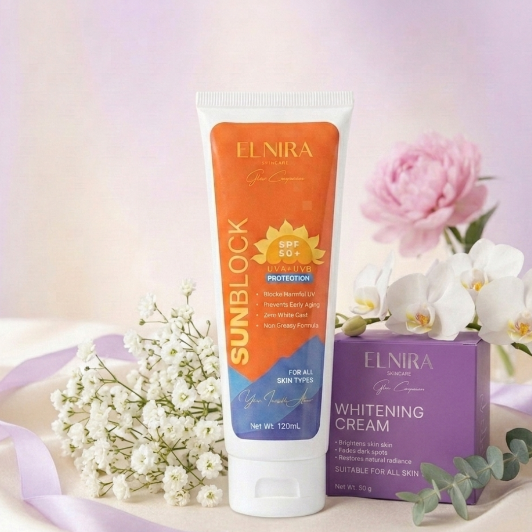 Elnira Sun Protection Duo | Whitening Cream + Sunblock